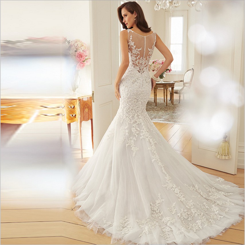 WD3037 lace Mermaid wedding  dress